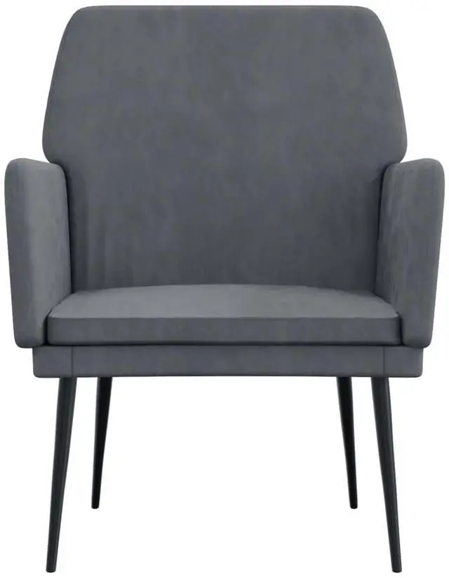 Alt view image 8 of 12 - vidaXL Armchair Dark Gray 24.4"x31.1"x31.1" Velvet