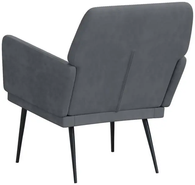 Alt view image 10 of 12 - vidaXL Armchair Dark Gray 24.4"x31.1"x31.1" Velvet