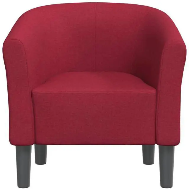 Alt view image 3 of 7 - vidaXL Tub Chair Accent Comfy Barrel Armchair for Living Room Wine Red Fabric