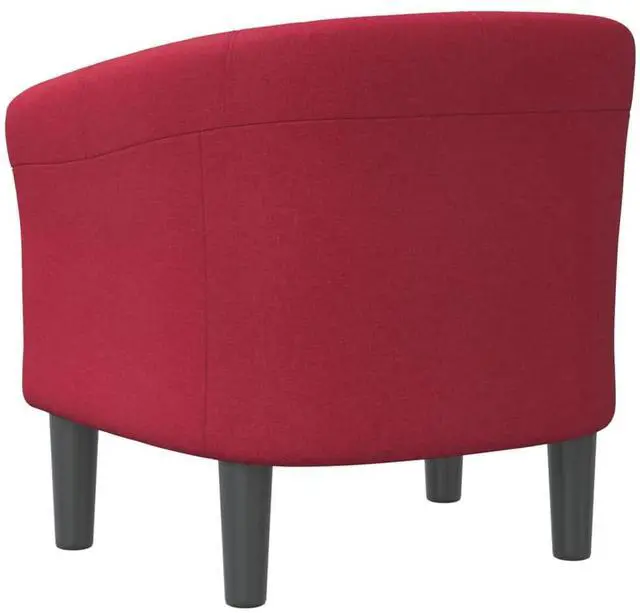 Alt view image 5 of 7 - vidaXL Tub Chair Accent Comfy Barrel Armchair for Living Room Wine Red Fabric