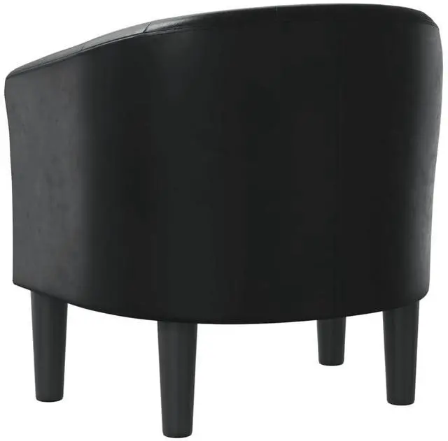 Alt view image 5 of 7 - vidaXL Tub Chair Accent Barrel Armchair for Living Room Black Faux Leather