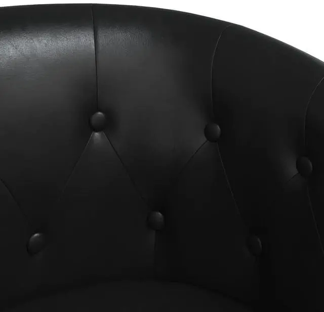 Alt view image 6 of 7 - vidaXL Tub Chair Accent Barrel Armchair for Living Room Black Faux Leather
