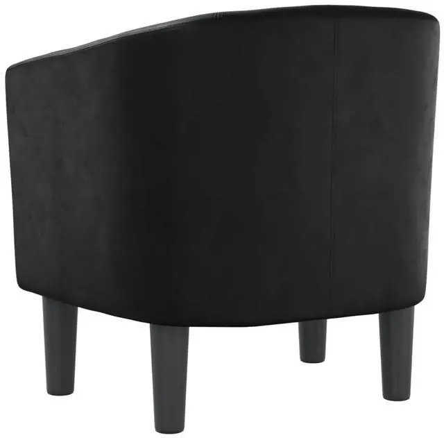 Alt view image 5 of 7 - vidaXL Tub Chair Accent Barrel Armchair for Living Room Black Faux Leather