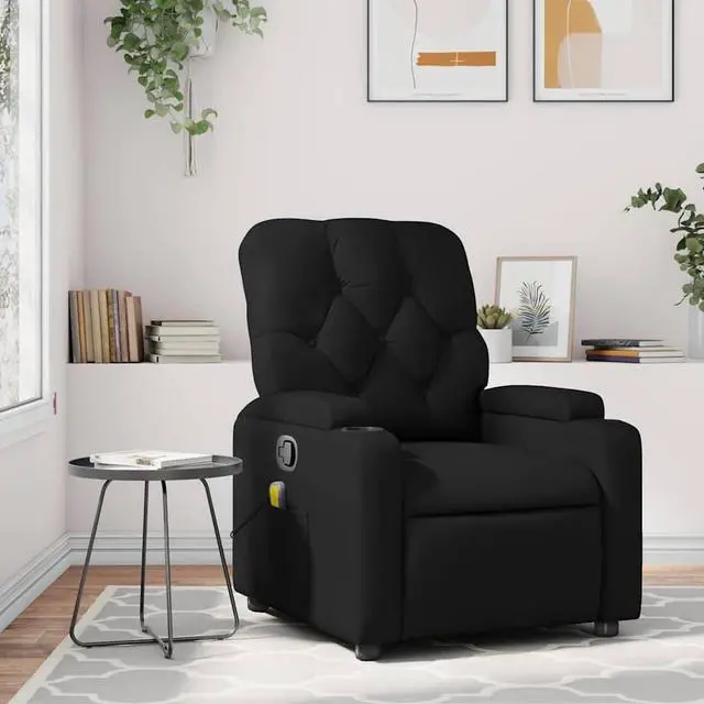 Main image of vidaXL Massage Recliner Chair Adjustable Reclining Armchair Black Faux Leather