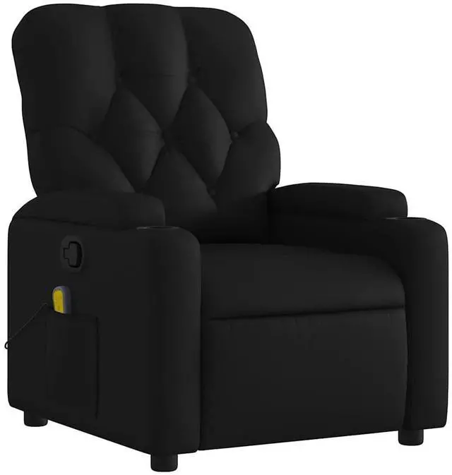 Alt view image 3 of 7 - vidaXL Massage Recliner Chair Adjustable Reclining Armchair Black Faux Leather