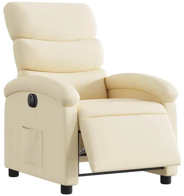 Alt view image 3 of 7 - vidaXL Electric Recliner Chair Adjustable Armchair for Elderly Cream Fabric