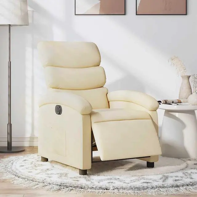 Main image of vidaXL Electric Recliner Chair Adjustable Armchair for Elderly Cream Fabric