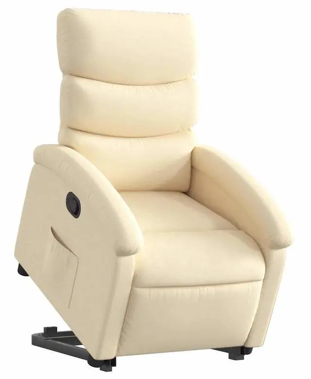 Alt view image 4 of 7 - vidaXL Stand up Recliner Chair Power Lift Reclining Armchair Cream Fabric