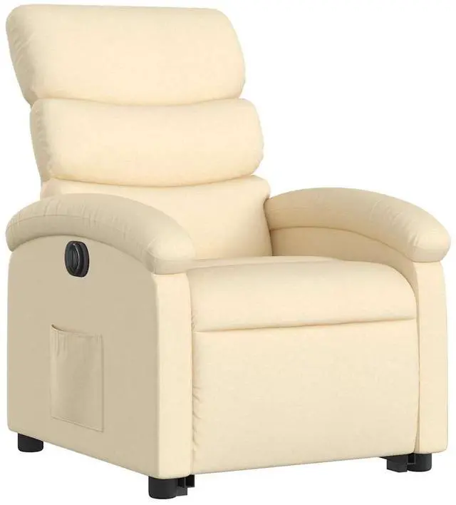 Alt view image 3 of 7 - vidaXL Electric Stand up Recliner Chair Power Lift Home Theater Cream Fabric