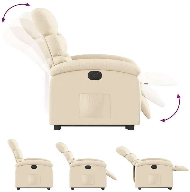Alt view image 6 of 7 - vidaXL Electric Stand up Recliner Chair Power Lift Home Theater Cream Fabric