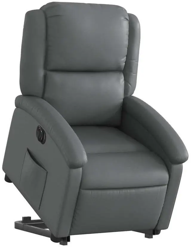 Alt view image 3 of 7 - vidaXL Electric Stand up Recliner Chair Power Lift Armchair Gray Faux Leather