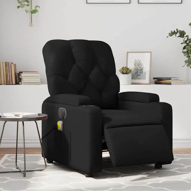 Main image of vidaXL Electric Massage Recliner Chair Reclining Armchair Black Faux Leather