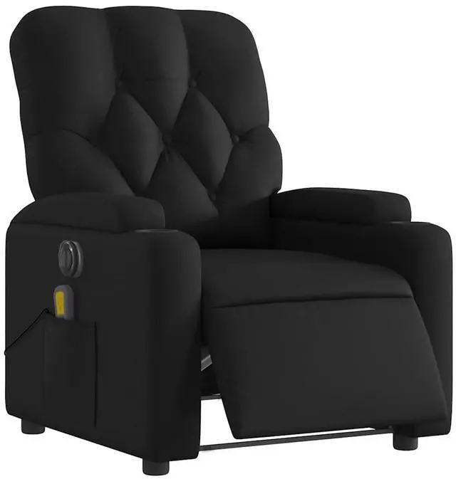 Alt view image 3 of 7 - vidaXL Electric Massage Recliner Chair Reclining Armchair Black Faux Leather