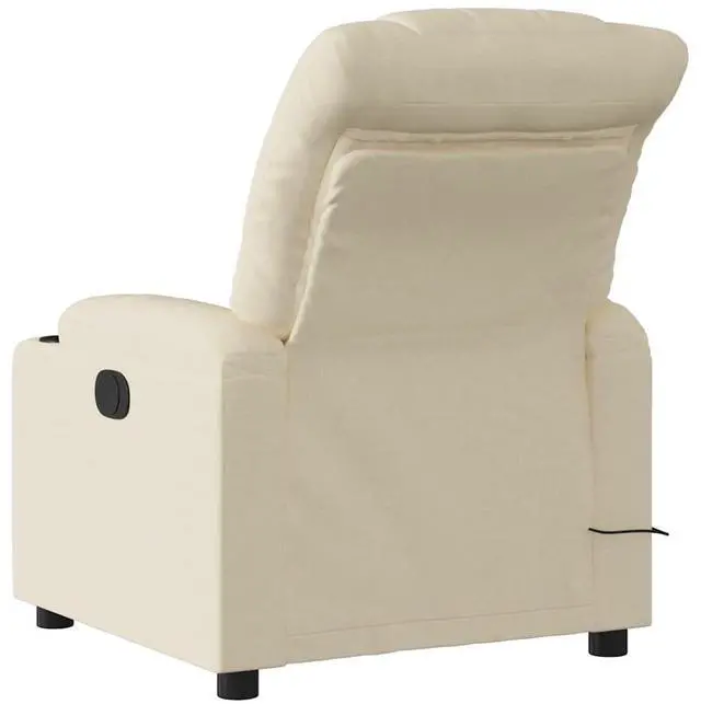 Alt view image 5 of 7 - vidaXL Electric Massage Recliner Chair Wingback Home Theater Cream Fabric