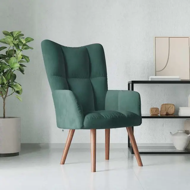 Main image of vidaXL Relaxing Chair Accent Living Room Seating Furniture Dark Green Velvet