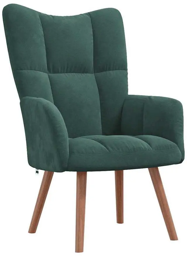 Alt view image 2 of 7 - vidaXL Relaxing Chair Accent Living Room Seating Furniture Dark Green Velvet