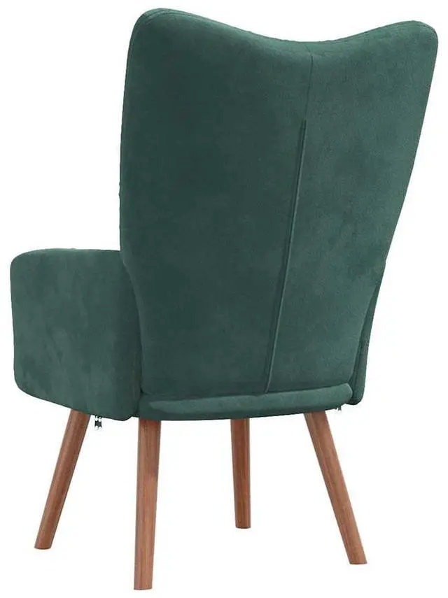 Alt view image 5 of 7 - vidaXL Relaxing Chair Accent Living Room Seating Furniture Dark Green Velvet