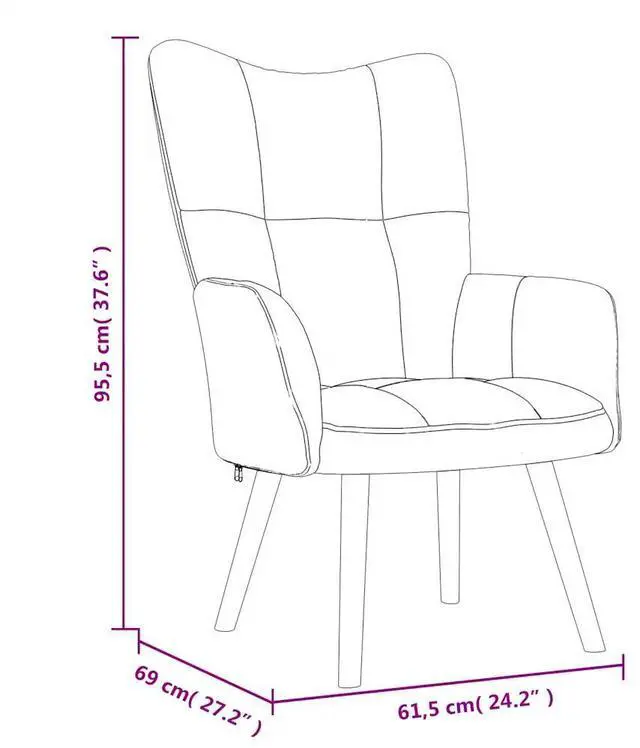 Alt view image 4 of 7 - vidaXL Relaxing Chair Accent Living Room Seating Furniture Dark Green Velvet