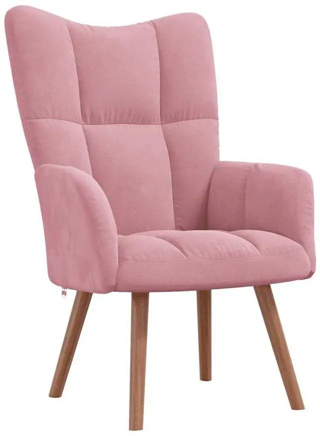 Alt view image 6 of 7 - vidaXL Relaxing Chair with a Stool Accent Living Room Furniture Pink Velvet