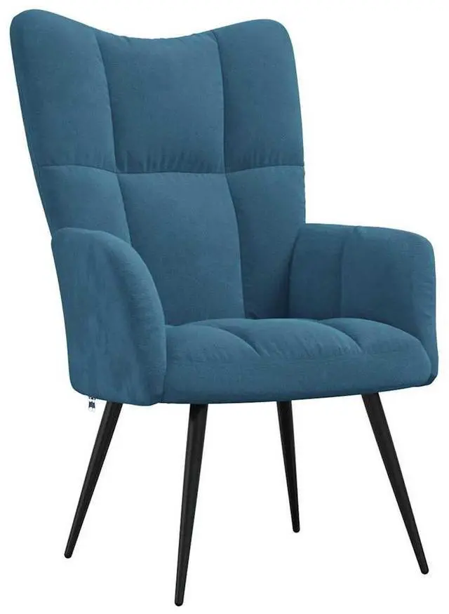 Alt view image 2 of 7 - vidaXL Relaxing Chair Accent Seating Furniture Living Room Office Blue Velvet