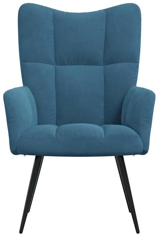 Alt view image 3 of 7 - vidaXL Relaxing Chair Accent Seating Furniture Living Room Office Blue Velvet
