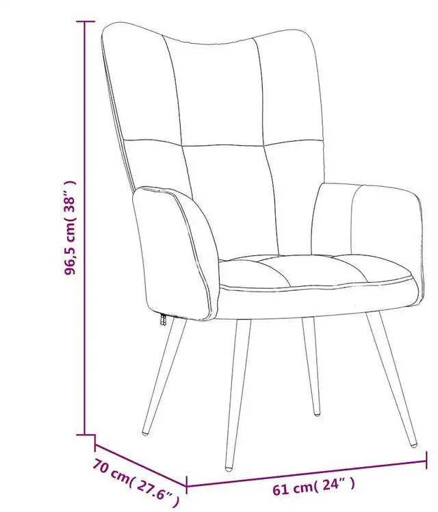 Alt view image 4 of 7 - vidaXL Relaxing Chair Accent Seating Furniture Living Room Office Blue Velvet