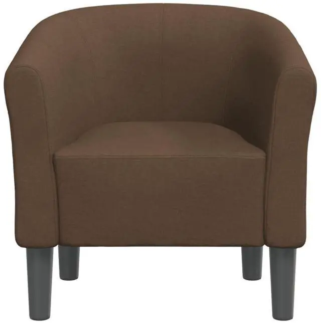 Alt view image 3 of 7 - vidaXL Tub Chair Accent Comfy Barrel Armchair for Living Room Brown Fabric