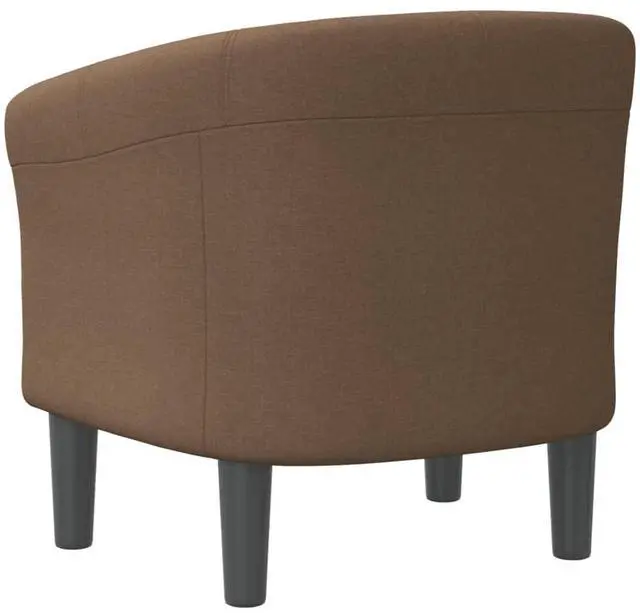 Alt view image 5 of 7 - vidaXL Tub Chair Accent Comfy Barrel Armchair for Living Room Brown Fabric