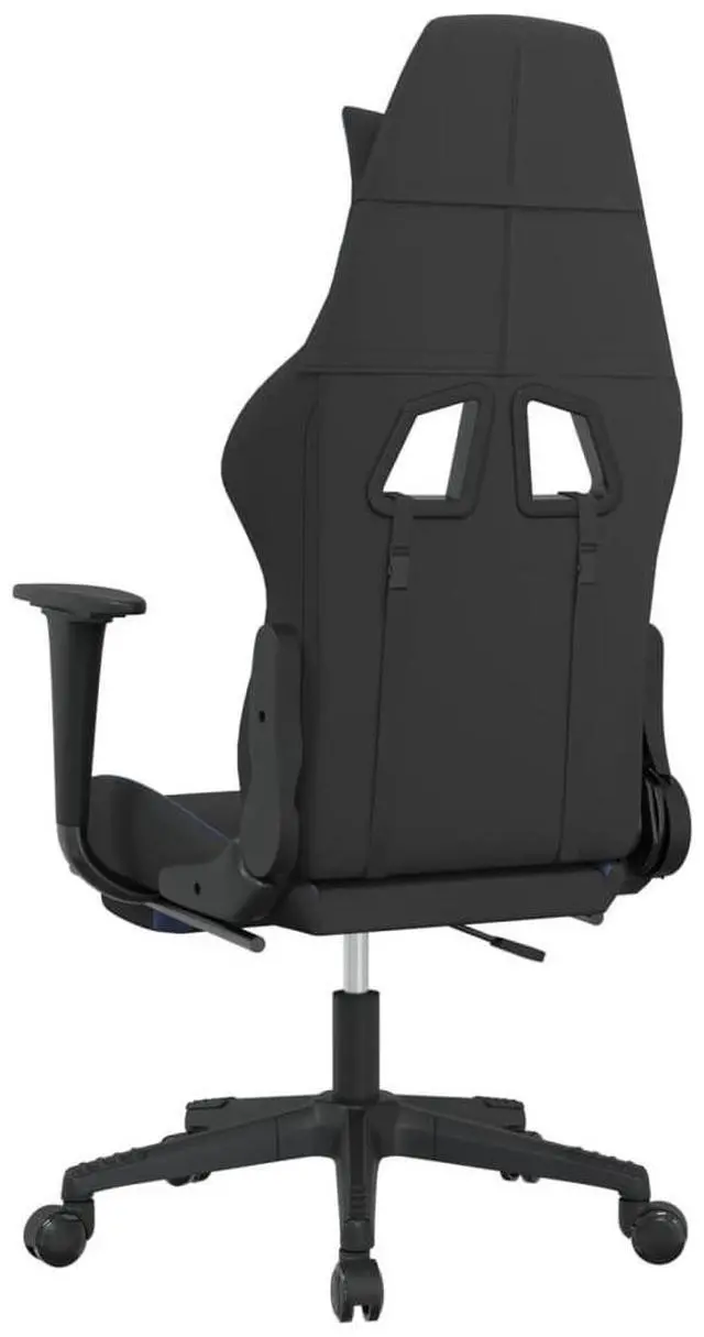 Alt view image 9 of 11 - vidaXL Gaming Chair with Footrest Black and Blue Fabric