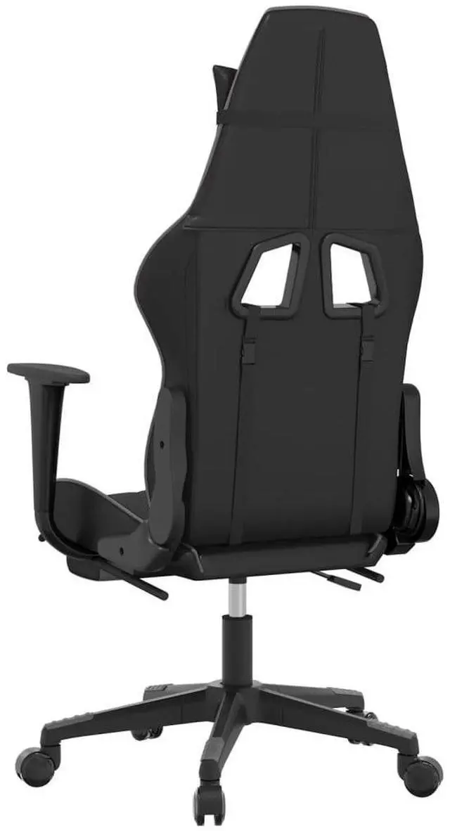 Alt view image 11 of 13 - vidaXL Gaming Chair with Footrest Black and Gray Faux Leather