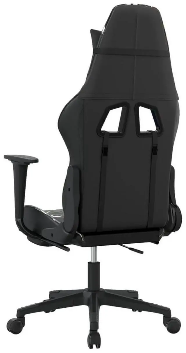 Alt view image 6 of 7 - vidaXL Massage Gaming Chair with Footrest and Headrest, Black and Camouflage