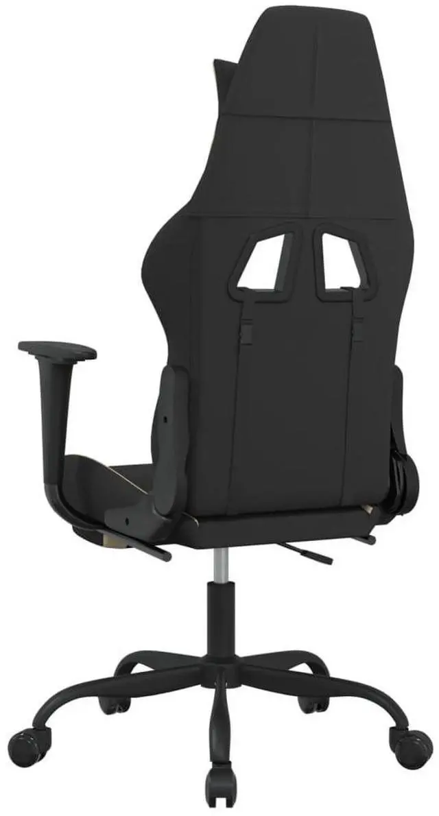 Alt view image 6 of 7 - vidaXL Massage Gaming Chair with Footrest and Headrest, Black and Cream