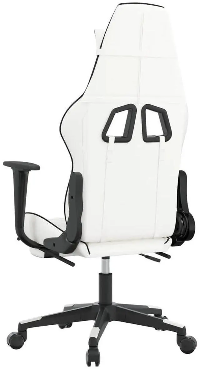 Alt view image 6 of 7 - vidaXL Massage Gaming Chair with Footrest and Headrest, White and Black