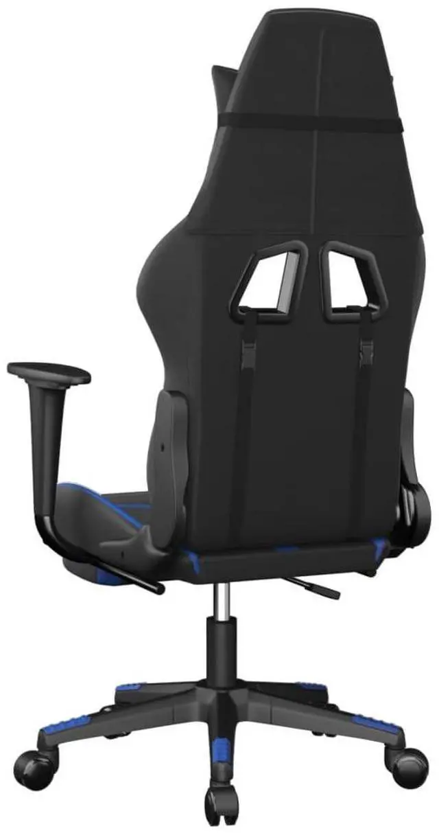 Alt view image 6 of 7 - vidaXL Massage Gaming Chair with Footrest and Headrest, Black and Blue