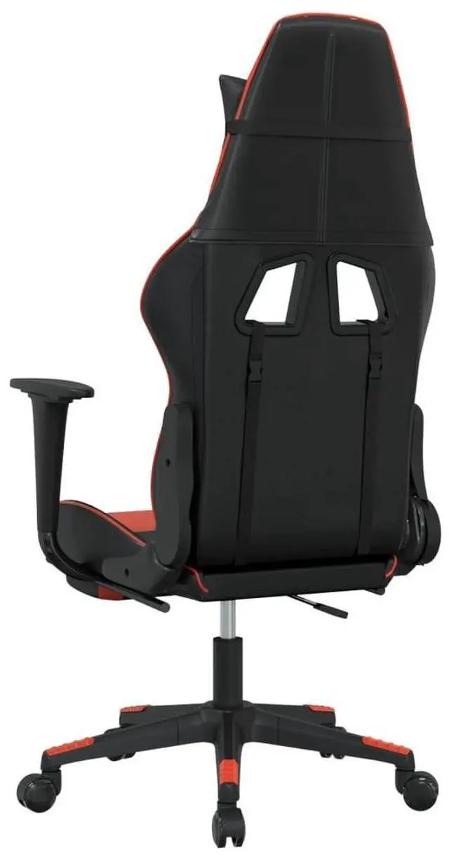 Alt view image 6 of 7 - vidaXL Massage Gaming Chair with Footrest and Headrest, Black and Red