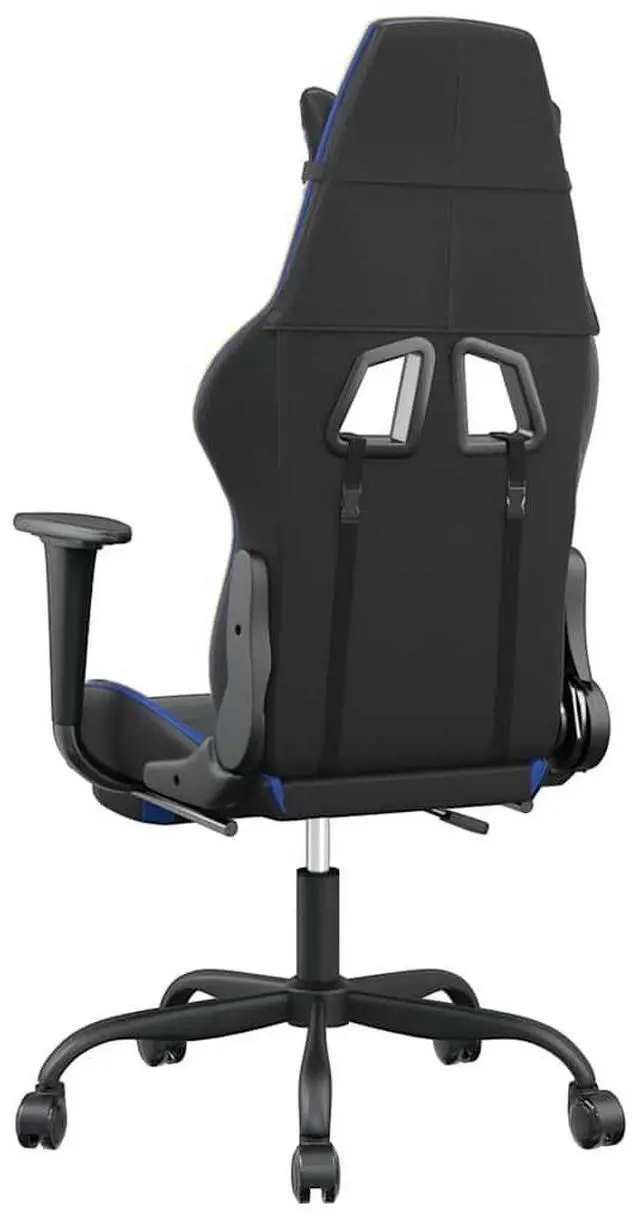Alt view image 6 of 7 - vidaXL Massage Gaming Chair with Footrest and Headrest, Black and Blue