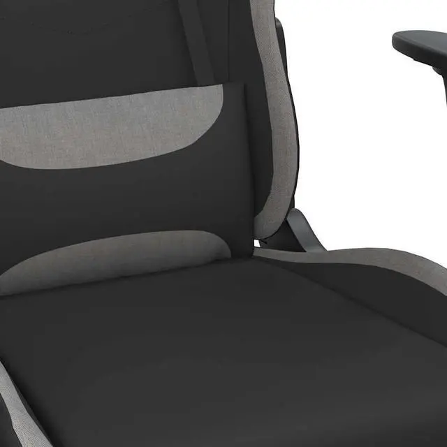 Alt view image 7 of 7 - vidaXL Massage Gaming Chair for Adult, Reclining Computer Chair with Footrest and Headrest, Height Adjustable Office Chair with 360°-Swivel Castors, Black and Light Grey Fabric