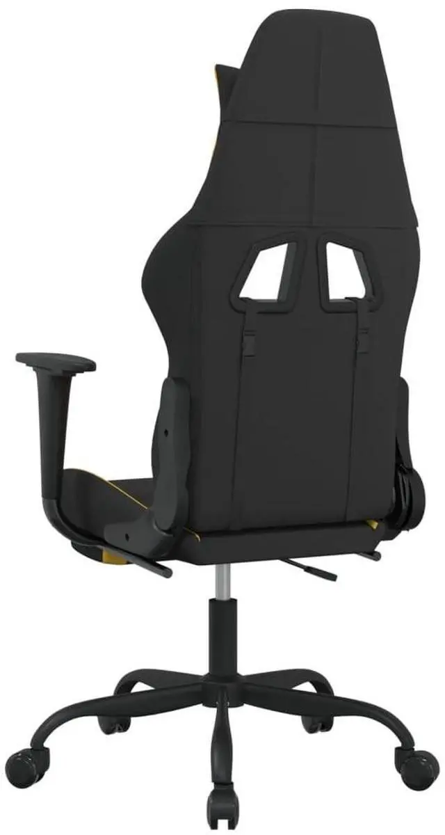Alt view image 6 of 7 - vidaXL Massage Gaming Chair with Footrest and Headrest, Black and Yellow