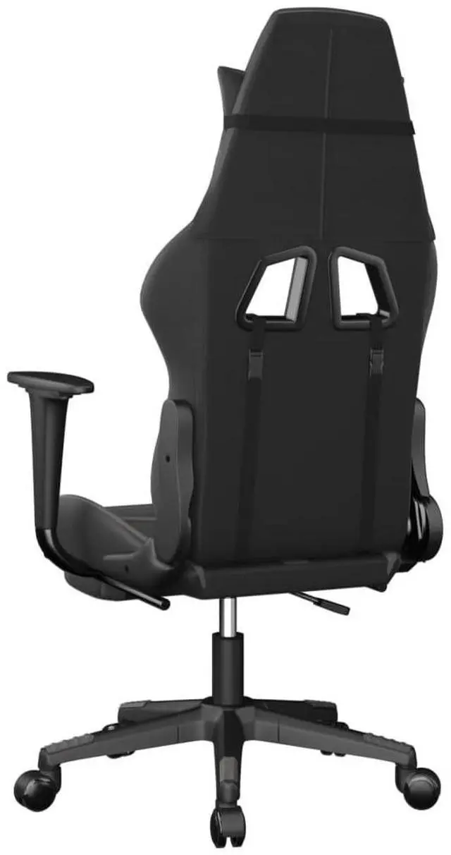 Alt view image 6 of 7 - vidaXL Massage Gaming Chair with Footrest and Headrest, Black and Grey