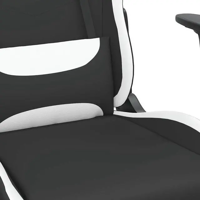 Alt view image 7 of 7 - vidaXL Massage Gaming Chair with Footrest and Headrest, Black and White