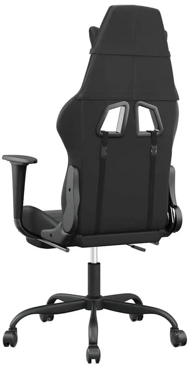 Alt view image 6 of 7 - vidaXL Massage Gaming Chair with Footrest and Headrest, Black