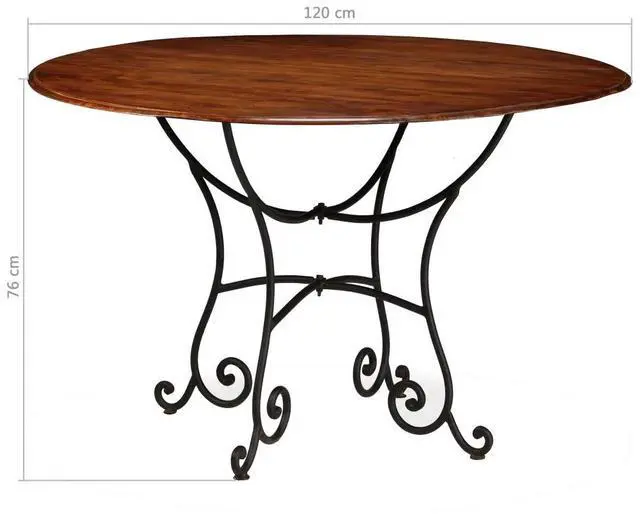 Alt view image 4 of 12 - vidaXL Solid Wood Acacia Dining Table with Honey Finish 47.2" Dinner Desk