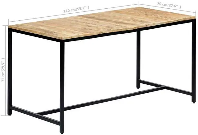 Alt view image 7 of 14 - vidaXL Dining Table Kitchen Table Dining Room Table Solid Rough Mango Wood