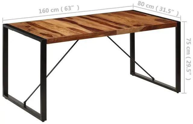Alt view image 4 of 13 - vidaXL Dining Table Brown and black
