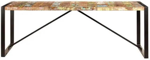 Alt view image 2 of 7 - vidaXL Dining Table 86.6"x39.4"x29.5" Solid Reclaimed Wood