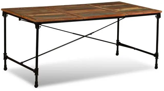 Alt view image 2 of 7 - vidaXL Dining Table Kitchen Table Home Dining Room Table Solid Reclaimed Wood