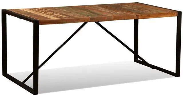 Alt view image 2 of 7 - vidaXL Dining Table Solid Reclaimed Wood Vintage 70.9" Kitchen Dining Room