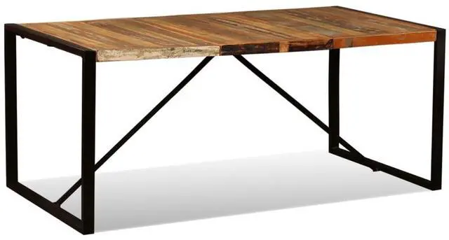 Alt view image 5 of 7 - vidaXL Dining Table Solid Reclaimed Wood Vintage 70.9" Kitchen Dining Room