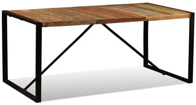 Alt view image 6 of 7 - vidaXL Dining Table Solid Reclaimed Wood Vintage 70.9" Kitchen Dining Room