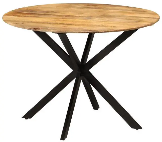 Alt view image 4 of 10 - vidaXL Dining Table 43.3"x30.7" Solid Wood Mango and Steel